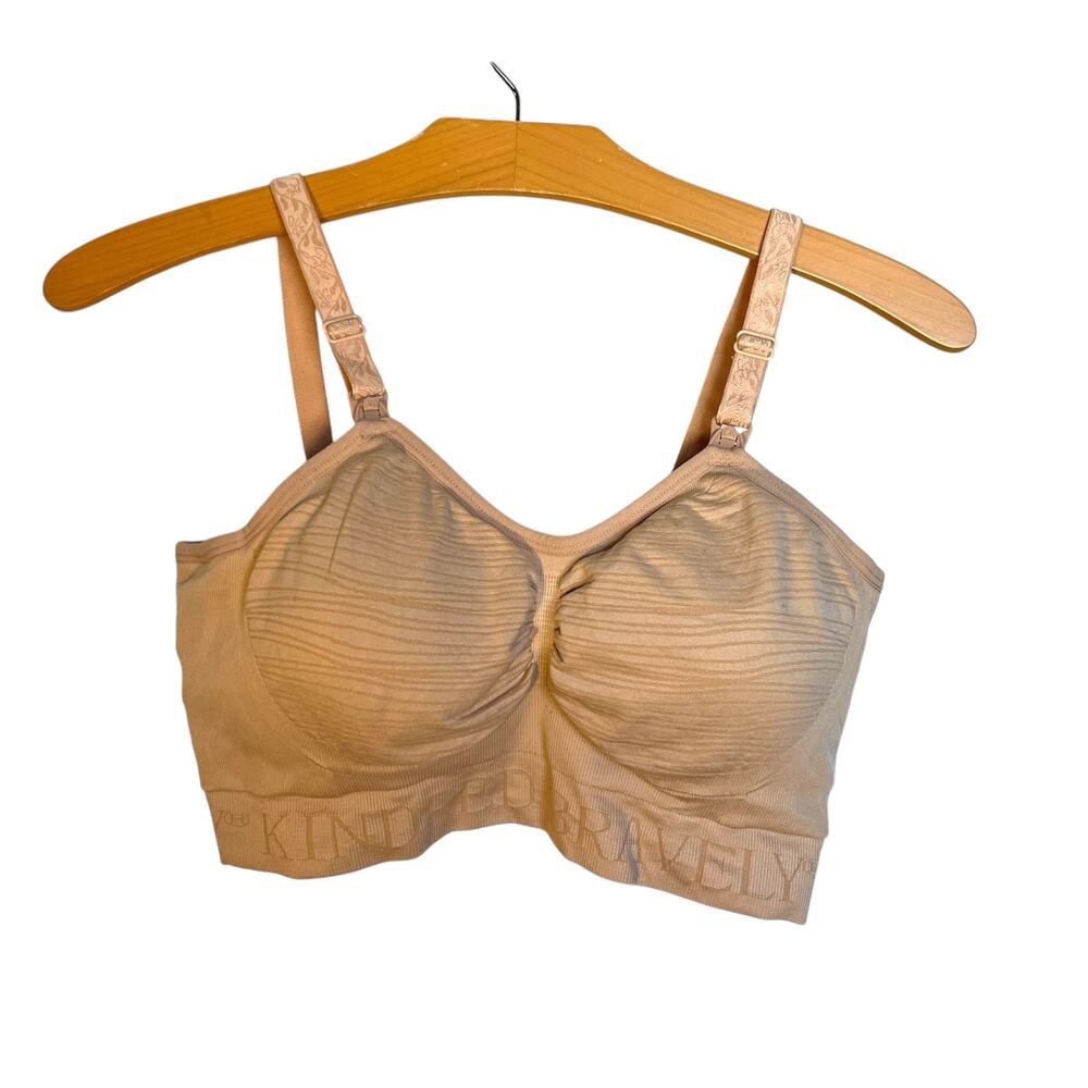 Kindred Bravely Sublime Hands-Free Pumping & Nursing Bra Beige Tan Maternity M
